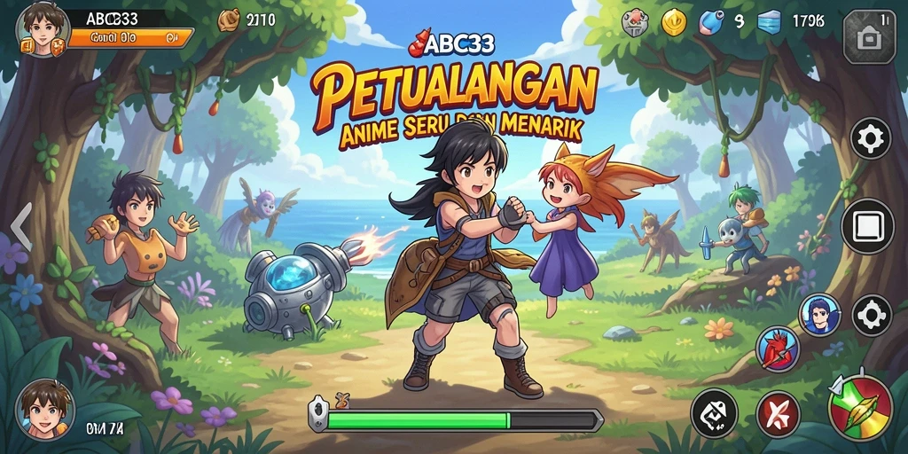 Screenshot gameplay menampilkan pertarungan karakter anime yang mendebarkan.