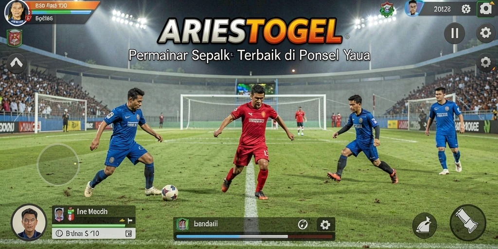 Tampilan menarik dari gameplay ARIESTOGEL dalam aksi sepak bola.