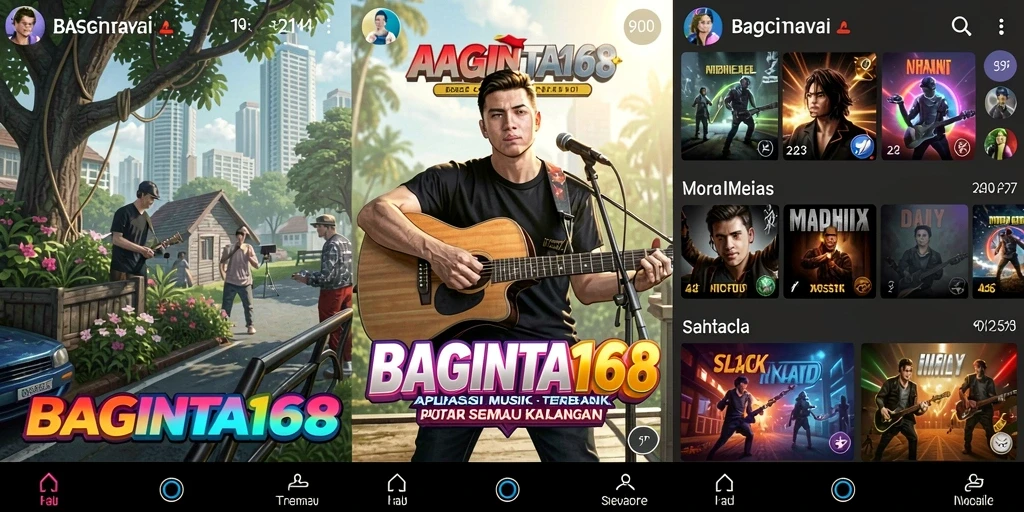Screenshot menampilkan gameplay aplikasi musik yang interaktif.