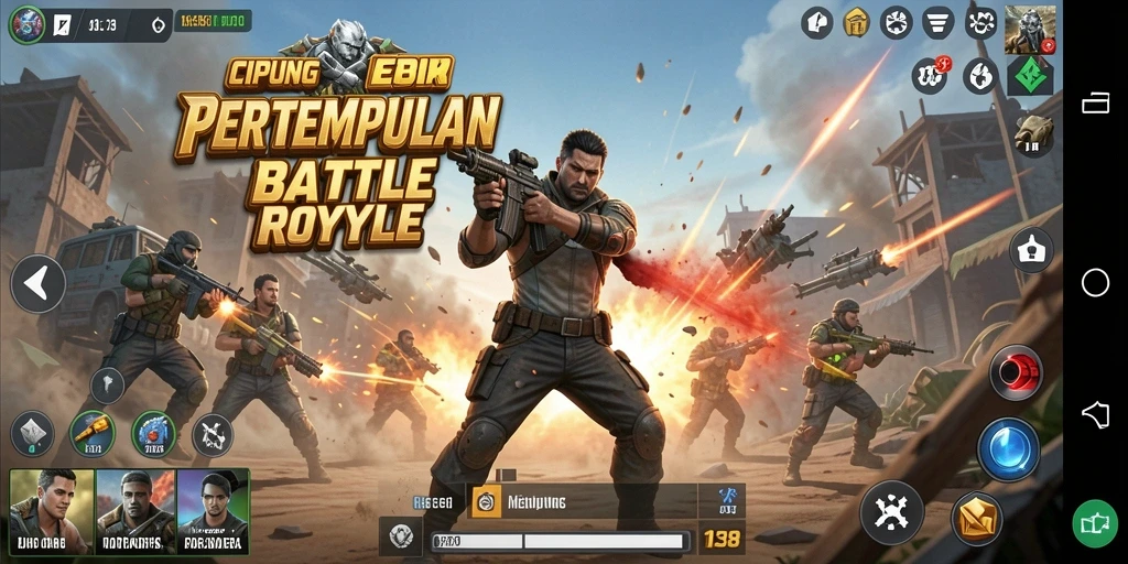 Gameplay seru saat bertarung di CIPUNG138 Battle Royale.