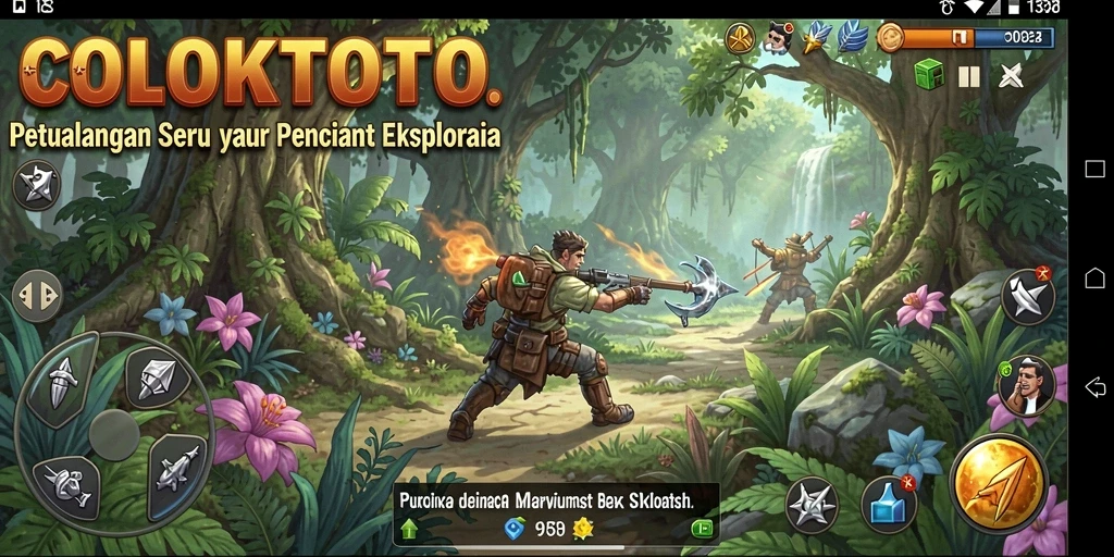 Tampilan gameplay COLOKTOTO dengan aksi petualangan yang mendebarkan.