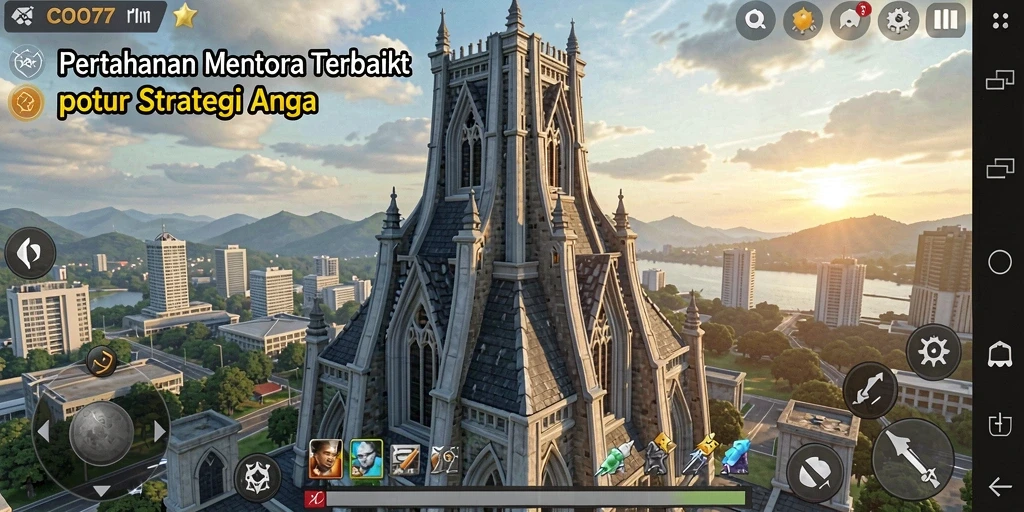 Tangkapan layar gameplay COO77 menampilkan pertahanan yang strategis dan intens di medan perang.