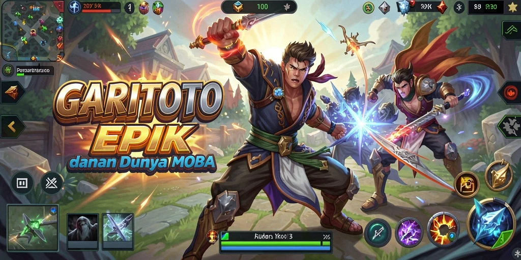 Screenshot gameplay GARITOTO menampilkan aksi seru di arena pertempuran.