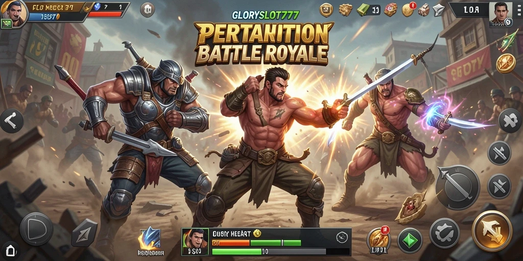 Gameplay seru di GLORYSLOT777 dengan aksi Battle Royale yang mendebarkan.