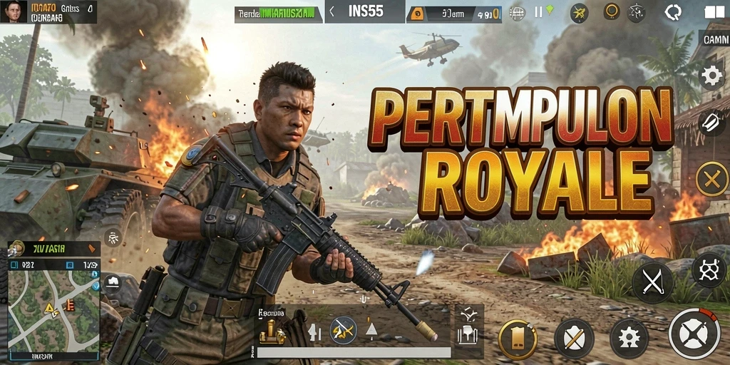 Gameplay seru INS55 dengan pertempuran intens Battle Royale.