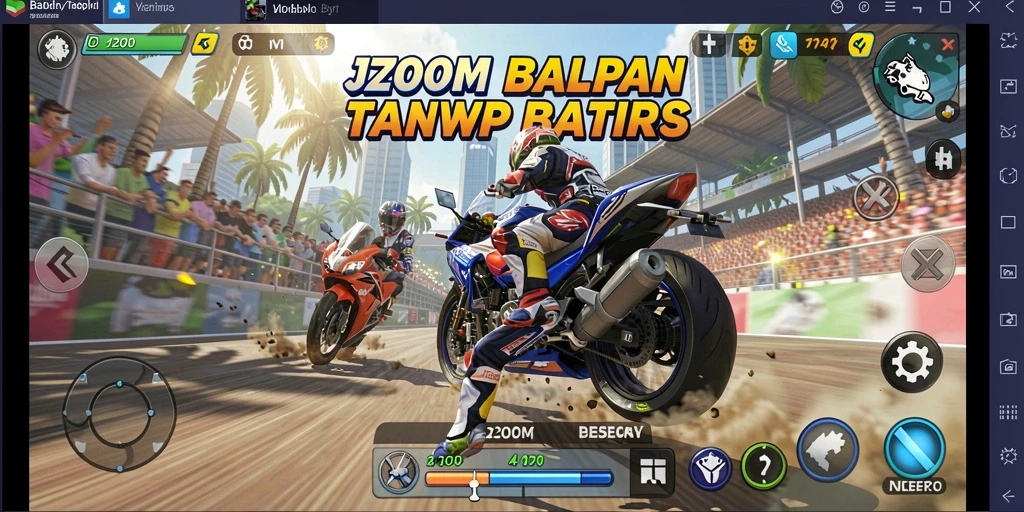 Tampilan seru gameplay balapan di J200M.