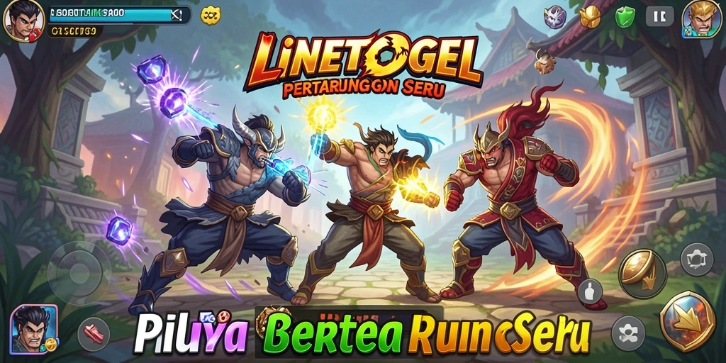 Screenshot utama LINETOGEL menampilkan pertempuran yang intens.