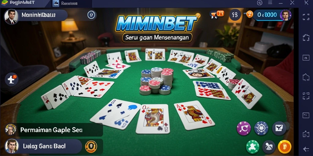 Tampilan gameplay Gaple yang seru di MIMINBET.