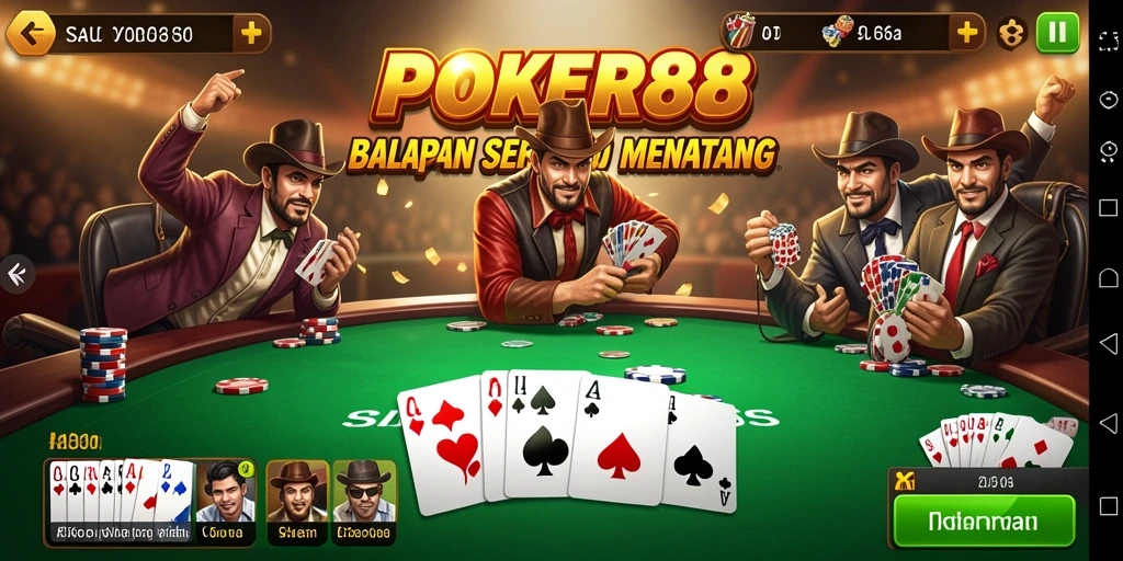 Tampilan gameplay balapan yang mendebarkan dari POKER88.
