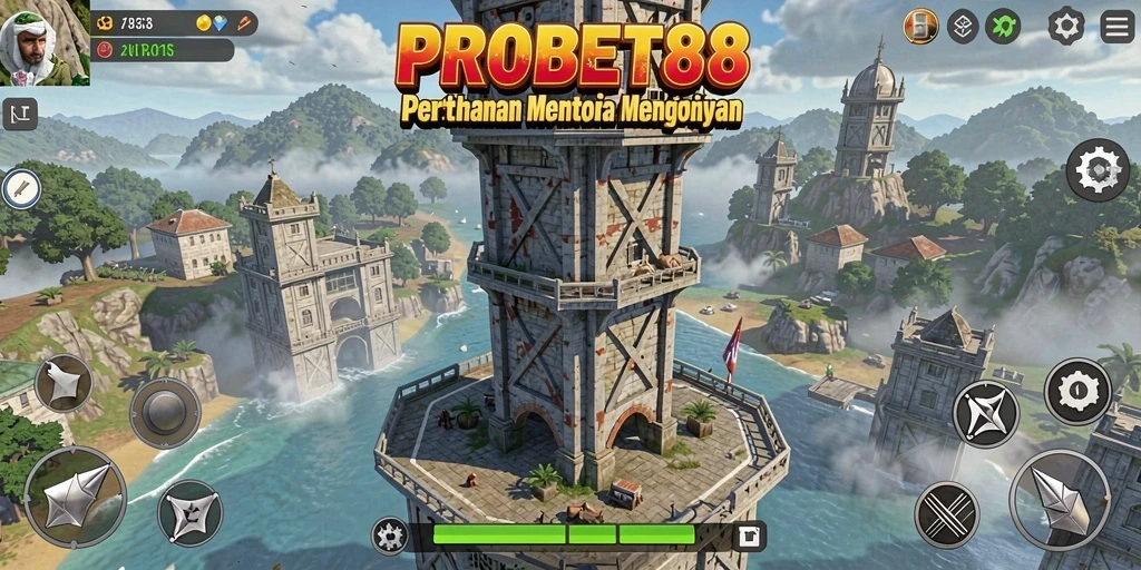 Gameplay intens PROBET88 dengan strategi menara yang mendebarkan.