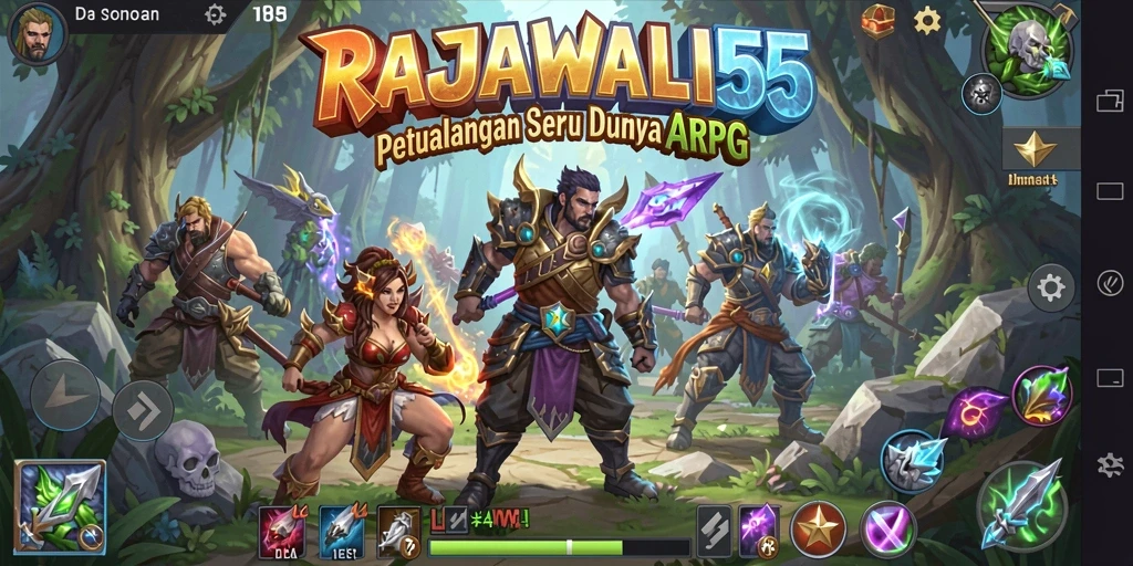 Tampilan seru pertarungan ARPG dalam RAJAWALI55.