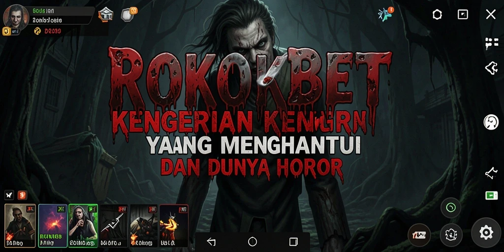 Screenshot ROKOKBET menunjukkan suasana mencekam saat menjelajahi lokasi angker.