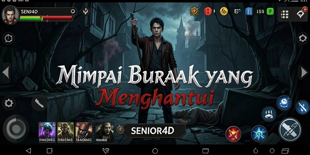 Screenshot gameplay SENIOR4D menampilkan momen menegangkan saat menjelajah.