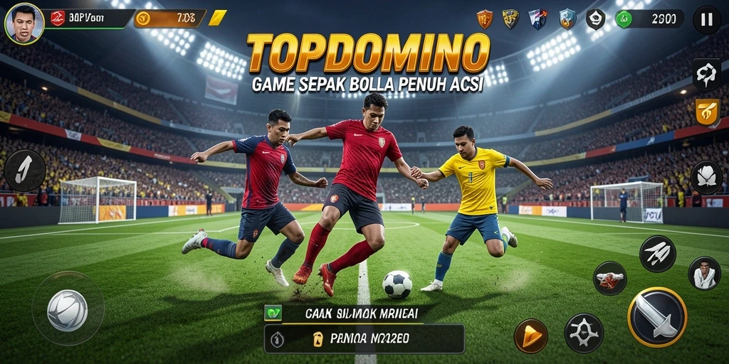 Gameplay seru dengan aksi sepak bola intens