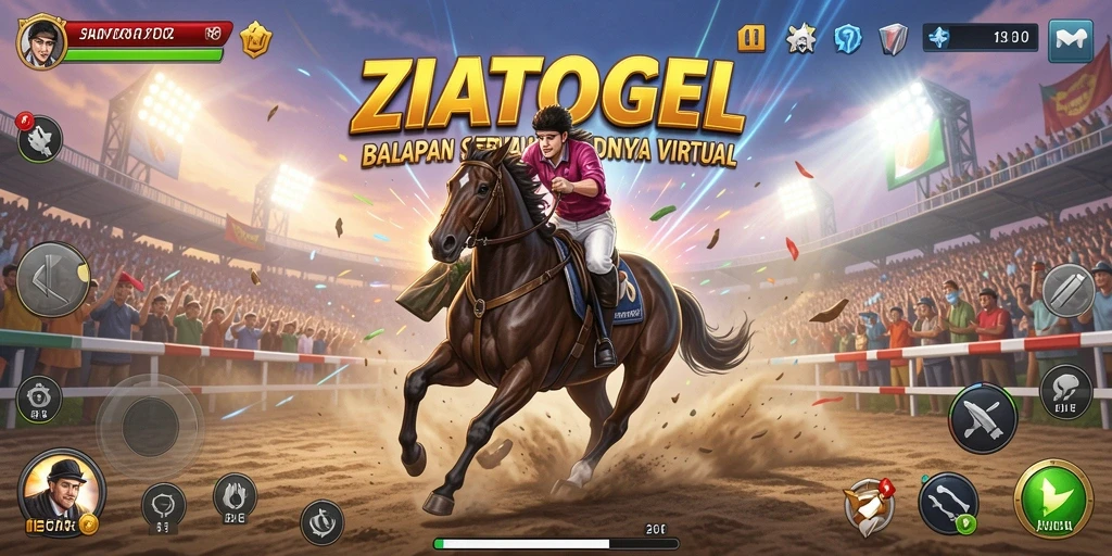 Gameplay balapan seru ZIATOGEL di trek menantang.